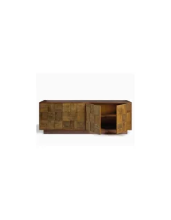Aparador madera envejecida y cobre | Crisal Decoración