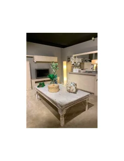 Mesa centro blanco rozado