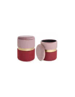 Set 2 Puff Polina Rosa-Rojo