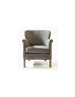 Sillón gris con tachuelas | Crisal Decoración