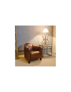 Sillón piel envejecido | Crisal Decoración