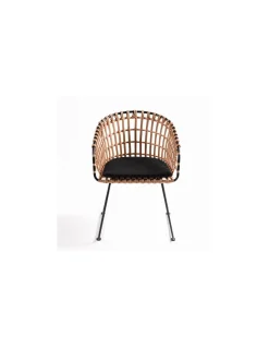 Sillón ratán y pata negra | Crisal Decoración