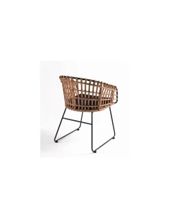 Sillón ratán y pata negra | Crisal Decoración