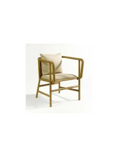 Sillón roble y lino | Crisal Decoración