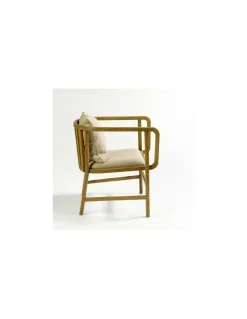 Sillón roble y lino | Crisal Decoración