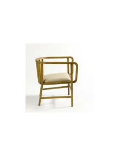 Sillón roble y lino | Crisal Decoración